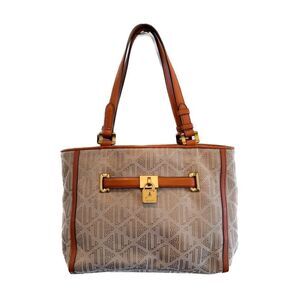 RALPH LAUREN Signature Khaki/Tan Jacquard Triple Compartment Tote MSRP $228